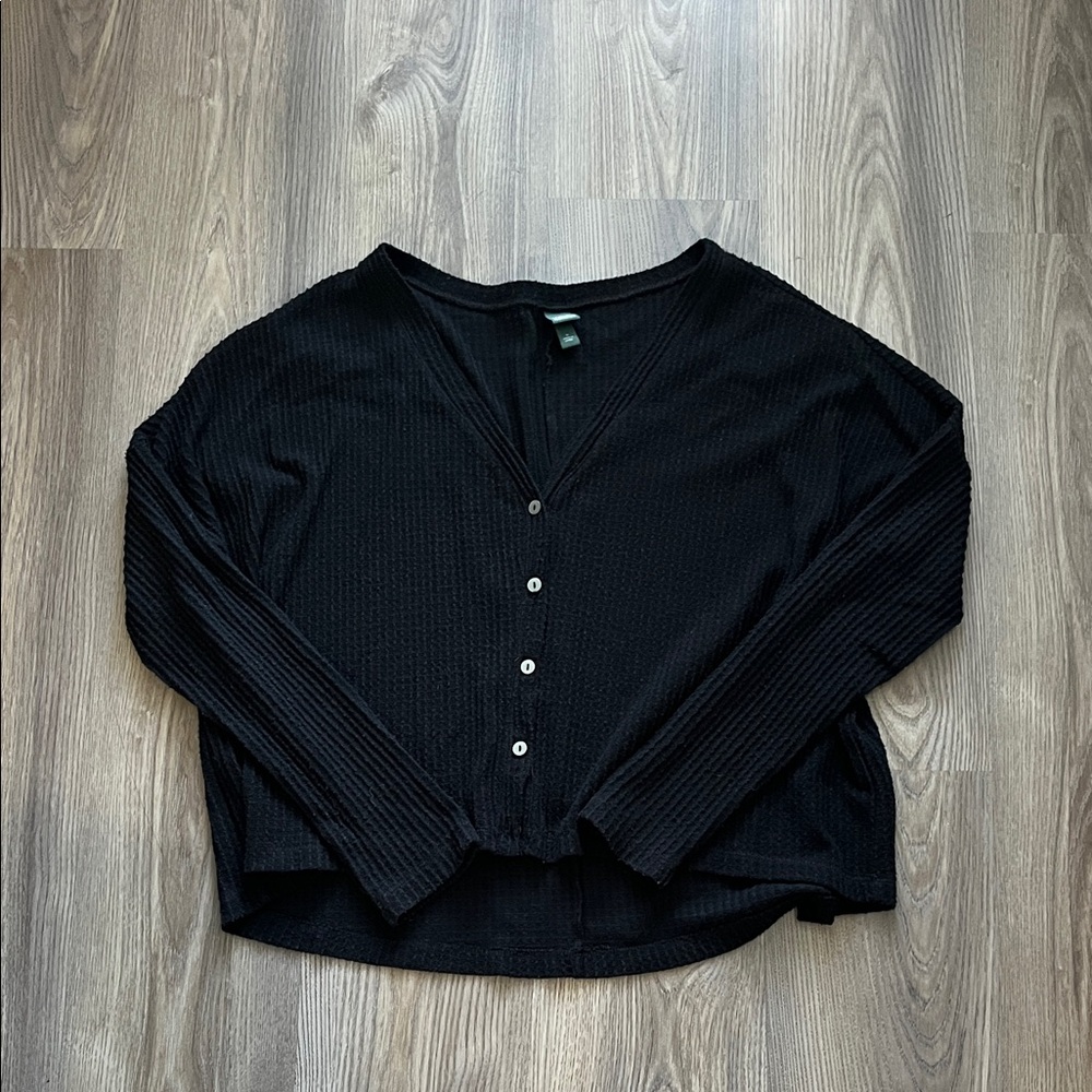 Black Button-Up Women's Sweater